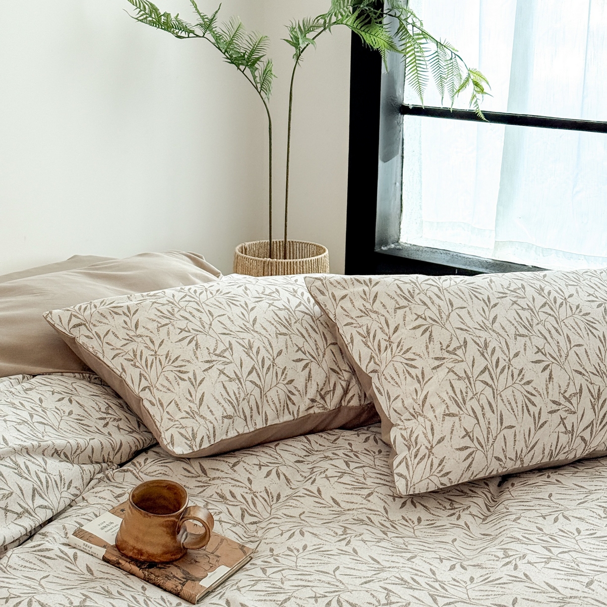 91家纺网 家纺一手货源 找家纺 窝米 2025新款全棉纯棉火山磨毛花卉四件套-第五批 竹影