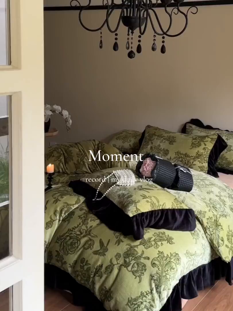 91家纺网 家纺一手货源 找家纺 安哆啦家纺 2025新款法式赫本风牛奶绒四件套 法式-绿野仙踪