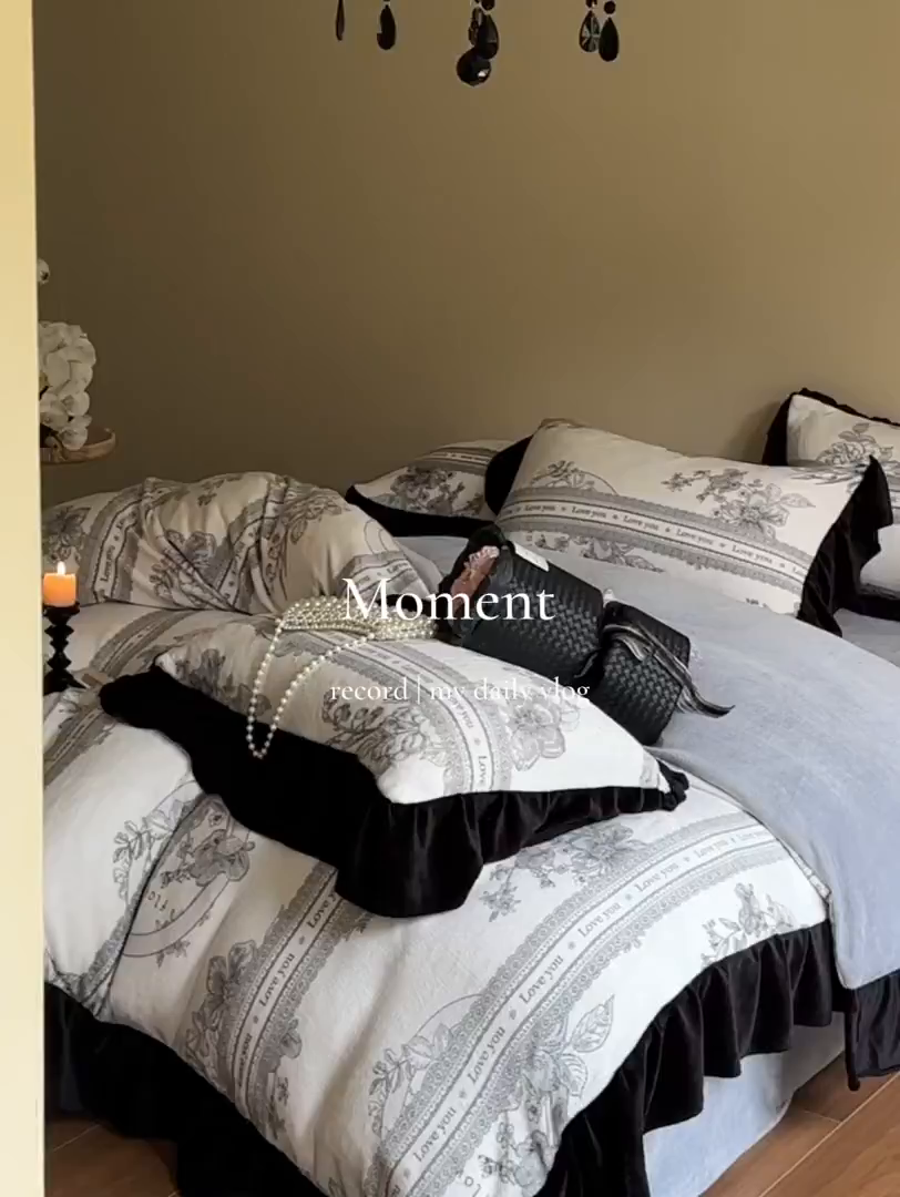 91家纺网 家纺一手货源 找家纺 安哆啦家纺 2025新款法式赫本风牛奶绒四件套 法式-花魅