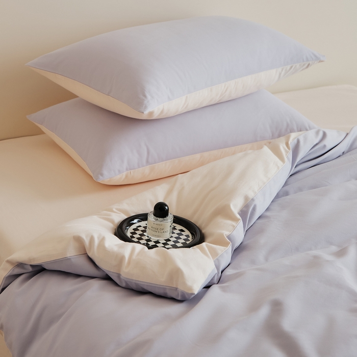 91家纺网 家纺一手货源 找家纺 眷恋家纺 2025新款A类全棉贡缎磨毛双拼色四件套 森屿