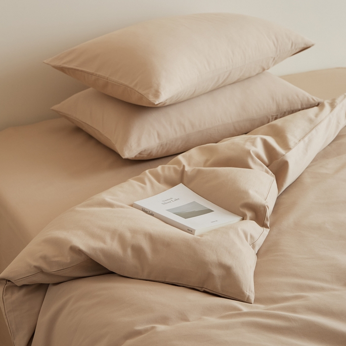 91家纺网 家纺一手货源 找家纺 眷恋家纺 2025新款A类全棉贡缎磨毛双拼色四件套 鱼肚