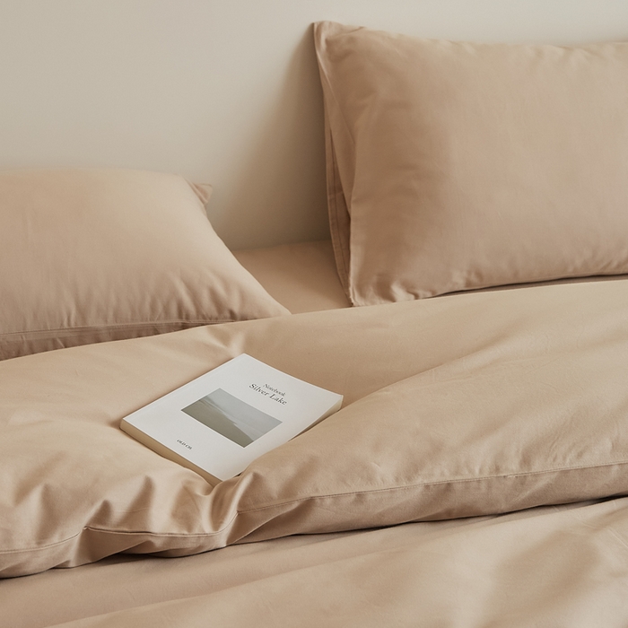 91家纺网 家纺一手货源 找家纺 眷恋家纺 2025新款A类全棉贡缎磨毛双拼色四件套 鱼肚