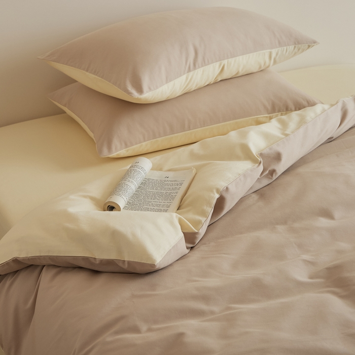 91家纺网 家纺一手货源 找家纺 眷恋家纺 2025新款A类全棉贡缎磨毛双拼色四件套 鱼月