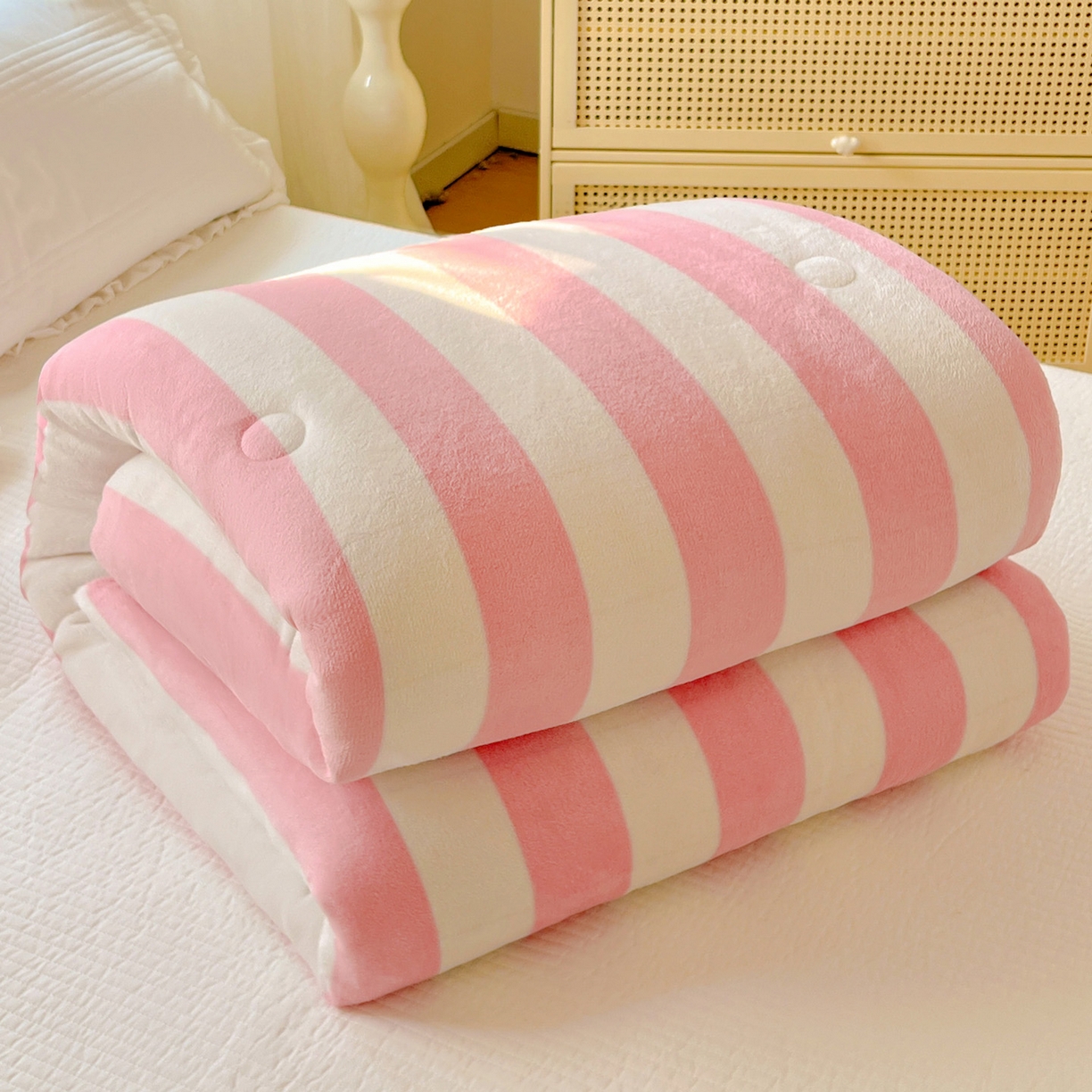 91家纺网 家纺一手货源 找家纺 （总）寐居家纺 2025新款双面牛奶绒冬被被子被芯