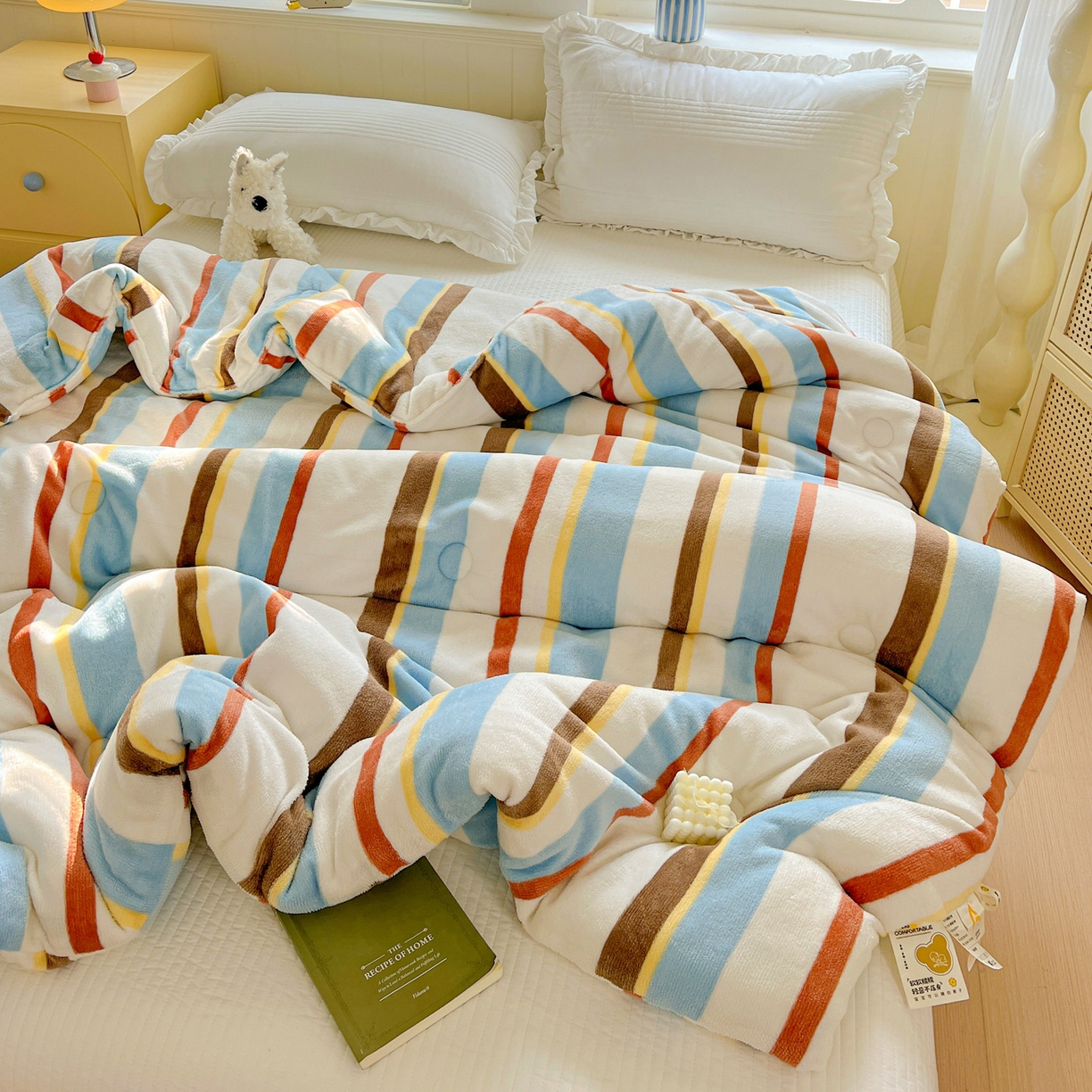 91家纺网 家纺一手货源 找家纺 寐居家纺 2025新款双面牛奶绒冬被被子被芯 晚风