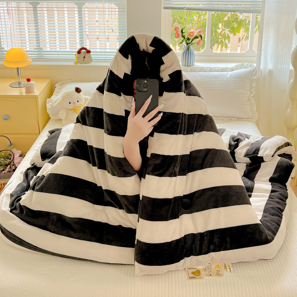 91家纺网 家纺一手货源 找家纺 寐居家纺 2025新款双面牛奶绒冬被被子被芯 赫本