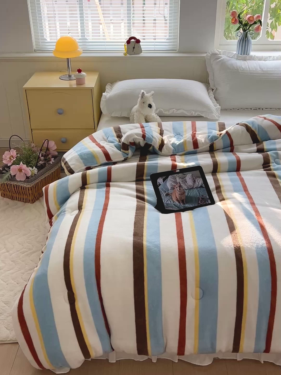 91家纺网 家纺一手货源 找家纺 寐居家纺 2025新款双面牛奶绒冬被被子被芯 晚风