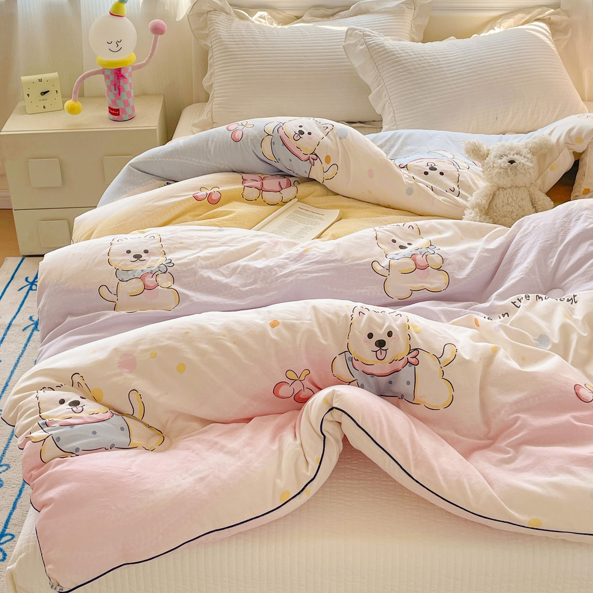 91家纺网 家纺一手货源 找家纺 寐居家纺 2025新款水洗棉印花冬被被子被芯 奇幻西高地