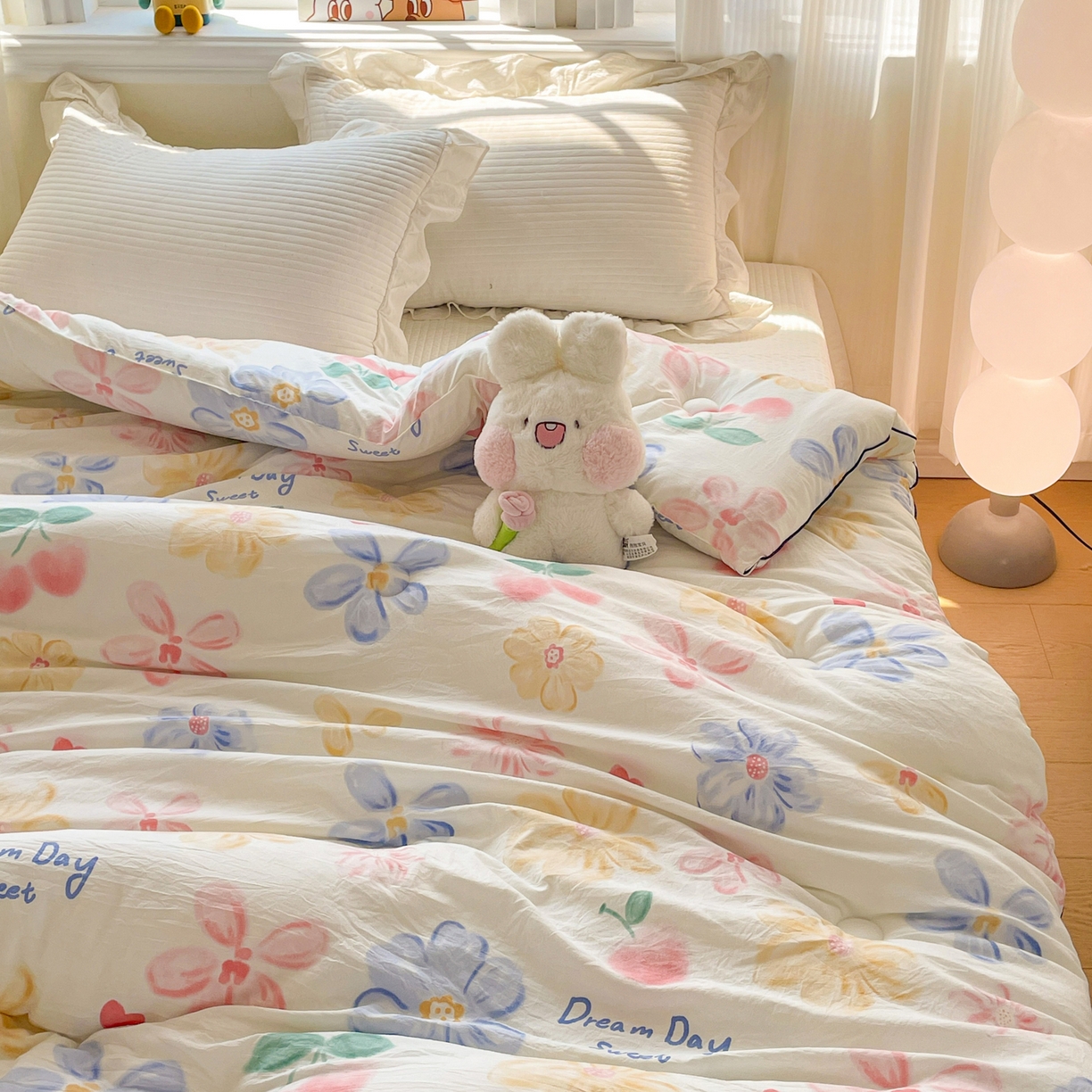 91家纺网 家纺一手货源 找家纺 寐居家纺 2025新款水洗棉印花冬被被子被芯 秘密花园