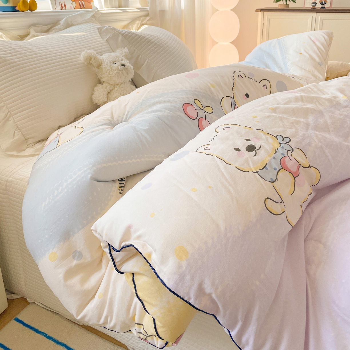 91家纺网 家纺一手货源 找家纺 寐居家纺 2025新款水洗棉印花冬被被子被芯 奇幻西高地