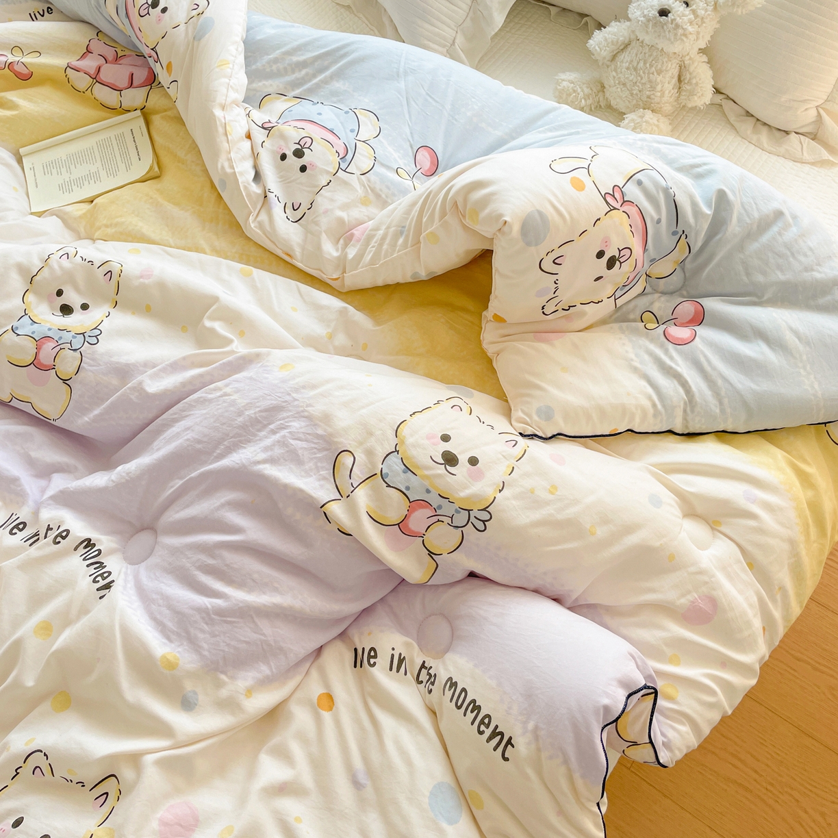 91家纺网 家纺一手货源 找家纺 寐居家纺 2025新款水洗棉印花冬被被子被芯 奇幻西高地