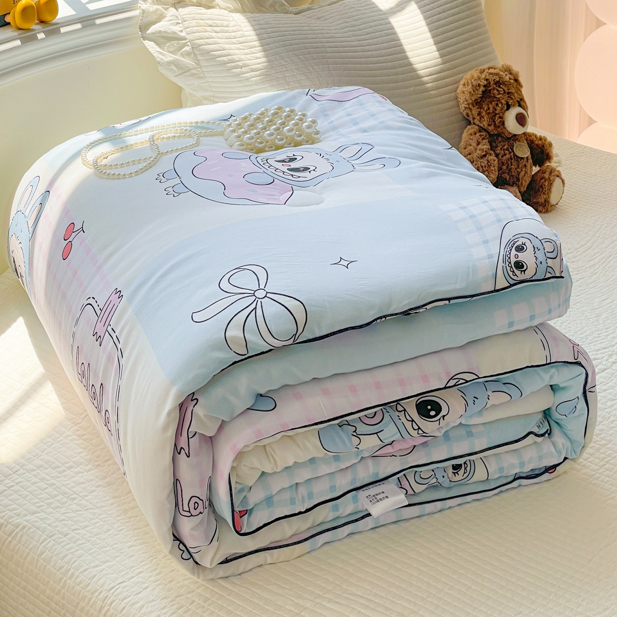 寐居家纺 2025新款水洗棉印花冬被被子被芯 洛丽布布