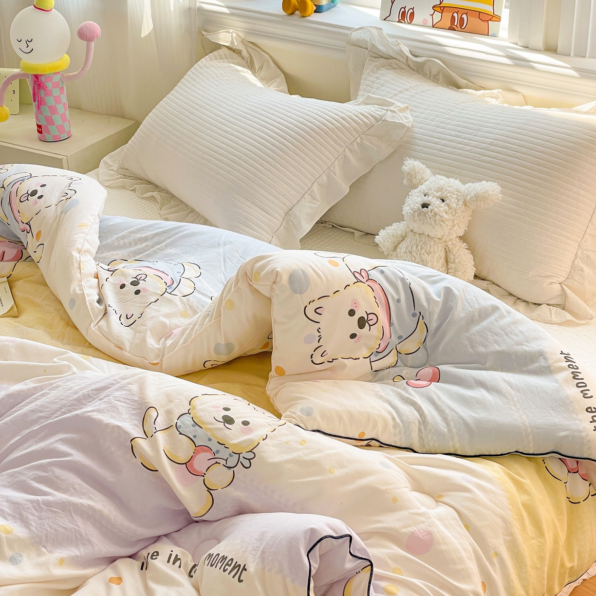 91家纺网 家纺一手货源 找家纺 寐居家纺 2025新款水洗棉印花冬被被子被芯 奇幻西高地