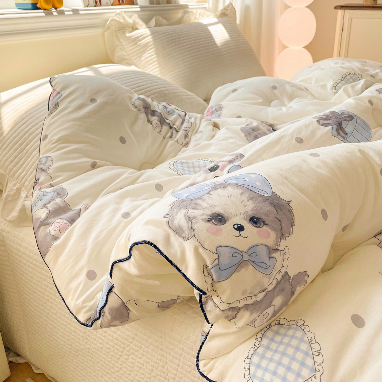 91家纺网 家纺一手货源 找家纺 寐居家纺 2025新款水洗棉印花冬被被子被芯 安妮宝贝