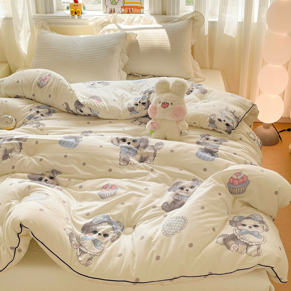 91家纺网 家纺一手货源 找家纺 寐居家纺 2025新款水洗棉印花冬被被子被芯 安妮宝贝