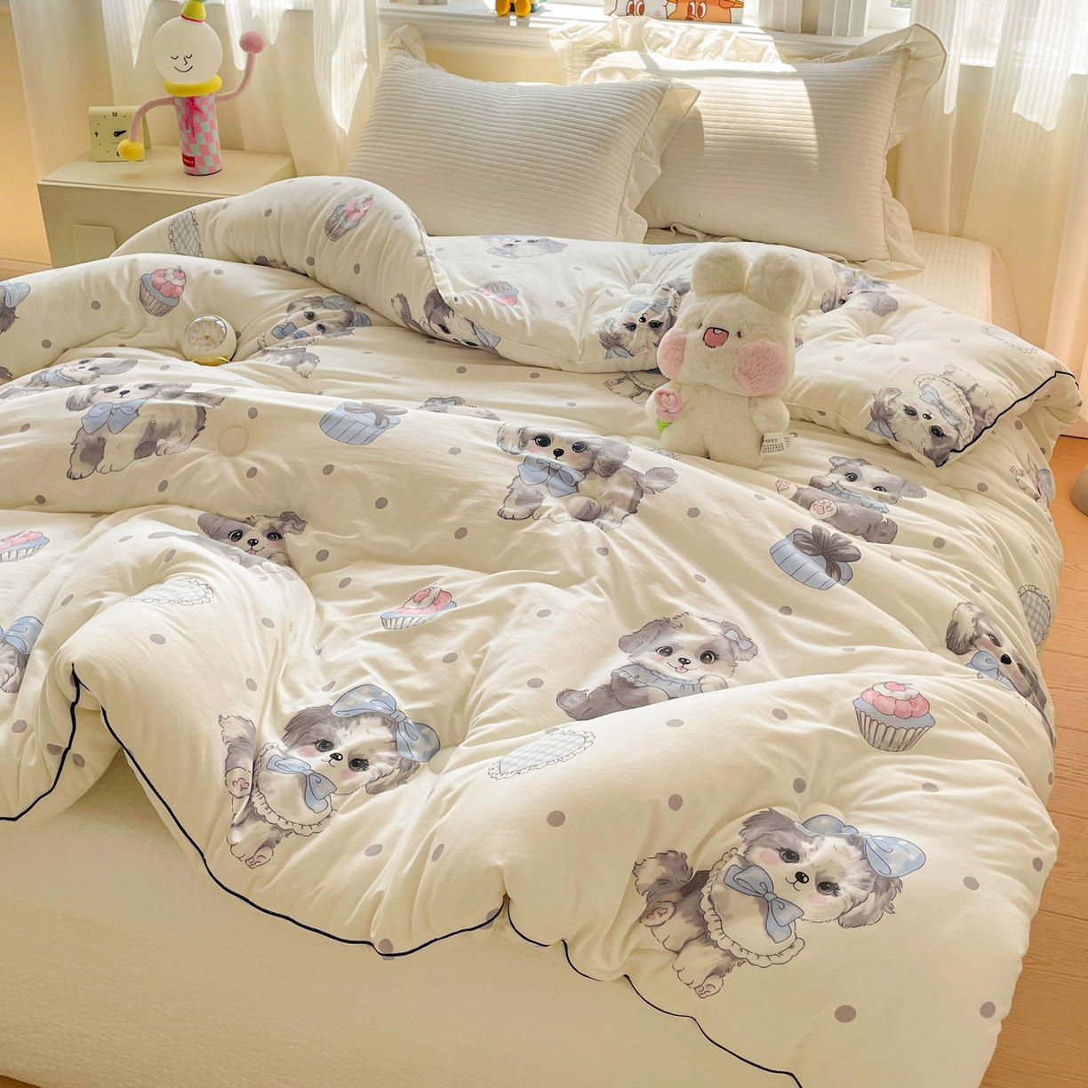 91家纺网 家纺一手货源 找家纺 寐居家纺 2025新款水洗棉印花冬被被子被芯 安妮宝贝