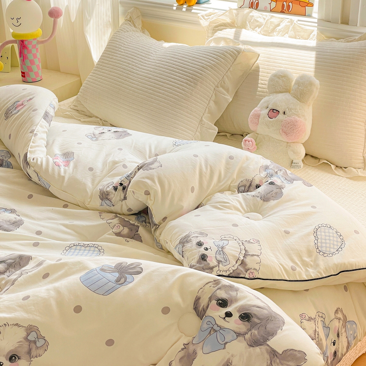 91家纺网 家纺一手货源 找家纺 寐居家纺 2025新款水洗棉印花冬被被子被芯 安妮宝贝