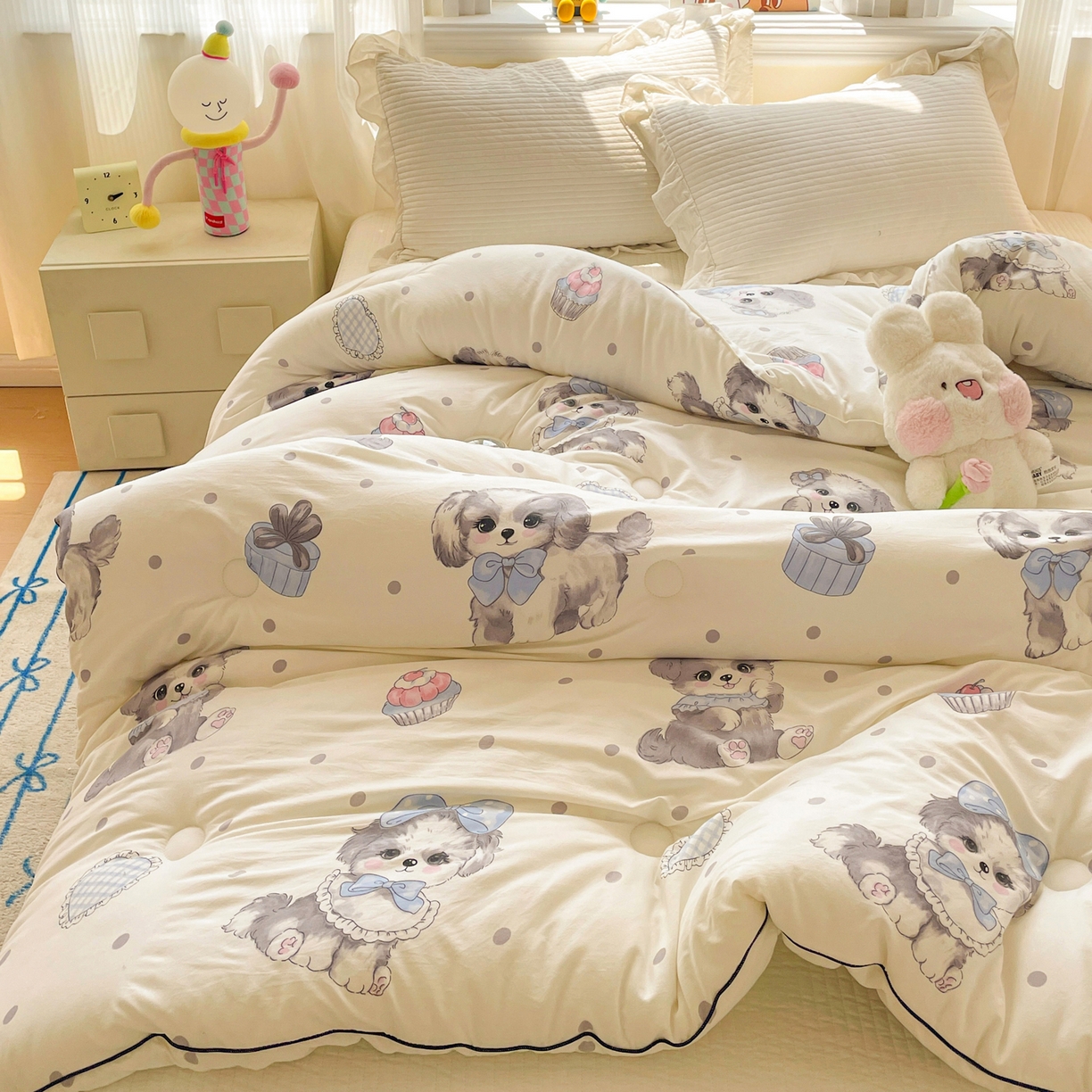 91家纺网 家纺一手货源 找家纺 寐居家纺 2025新款水洗棉印花冬被被子被芯 安妮宝贝