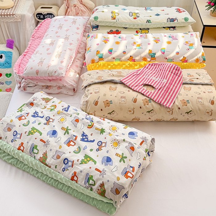 91家纺网 家纺一手货源 找家纺 （总）十九色 2025新款亲肤舒适活套可拆全棉豆豆绒儿童睡袋防踢被