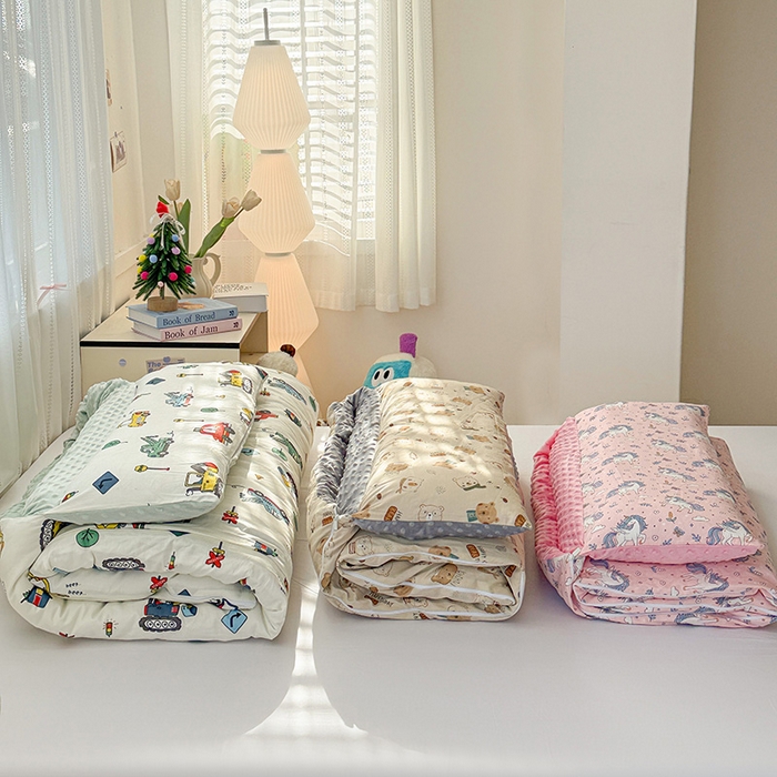 91家纺网 家纺一手货源 找家纺 （总）十九色 2025新款亲肤舒适活套可拆全棉豆豆绒儿童睡袋防踢被