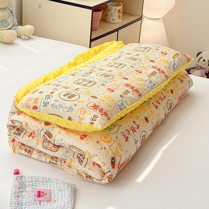 91家纺网 家纺一手货源 找家纺 （总）十九色 2025新款亲肤舒适活套可拆全棉豆豆绒儿童睡袋防踢被