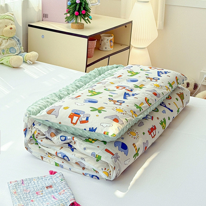 91家纺网 家纺一手货源 找家纺 （总）十九色 2025新款亲肤舒适活套可拆全棉豆豆绒儿童睡袋防踢被