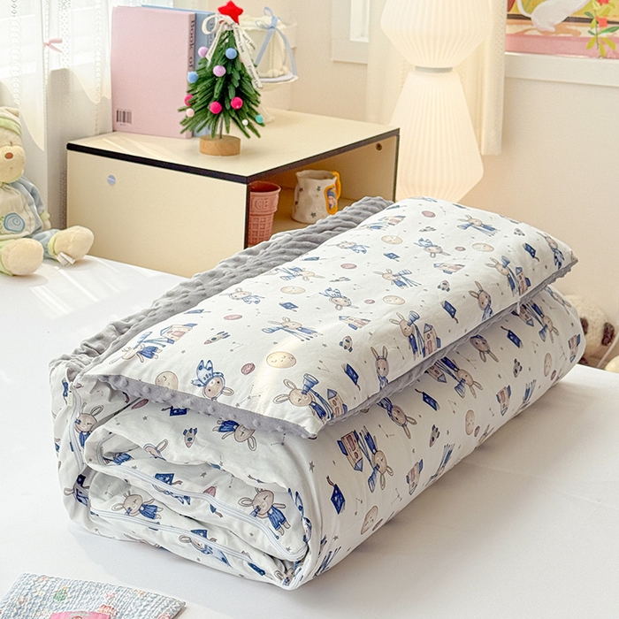 91家纺网 家纺一手货源 找家纺 （总）十九色 2025新款亲肤舒适活套可拆全棉豆豆绒儿童睡袋防踢被