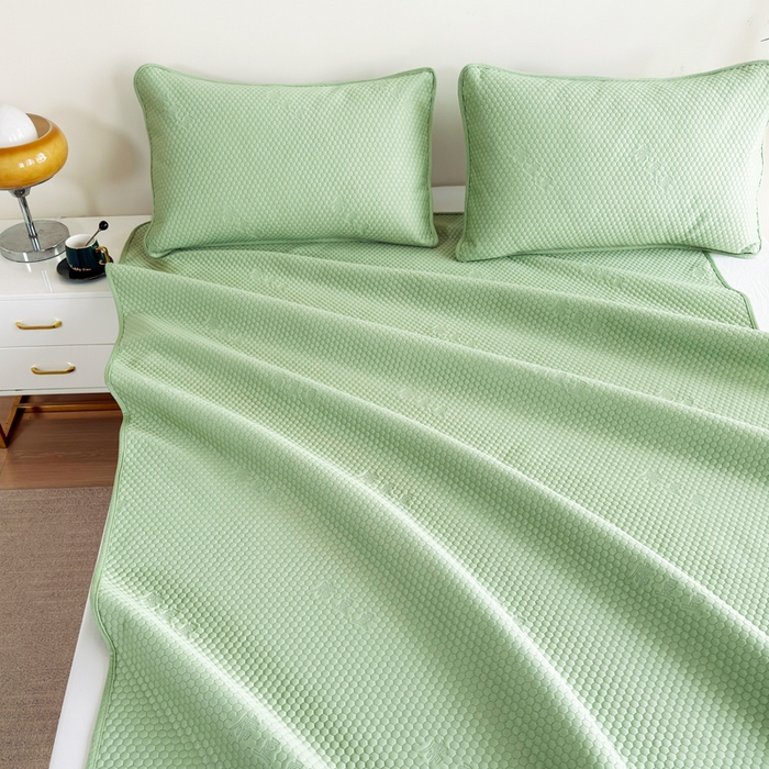 91家纺网 家纺一手货源 找家纺 梵克保罗 2025春夏新款5D席豆豆圆角床席款凉席席子 轻奢-绿