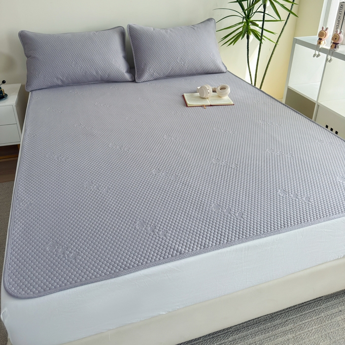 91家纺网 家纺一手货源 找家纺 梵克保罗 2025春夏新款5D席豆豆圆角床席款凉席席子 轻奢-灰