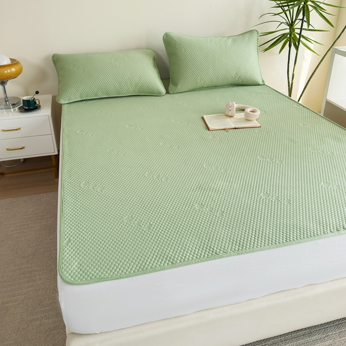 91家纺网 家纺一手货源 找家纺 梵克保罗 2025春夏新款5D席豆豆圆角床席款凉席席子 轻奢-绿