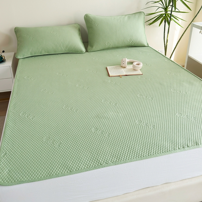 91家纺网 家纺一手货源 找家纺 梵克保罗 2025春夏新款5D席豆豆圆角床席款凉席席子 轻奢-绿