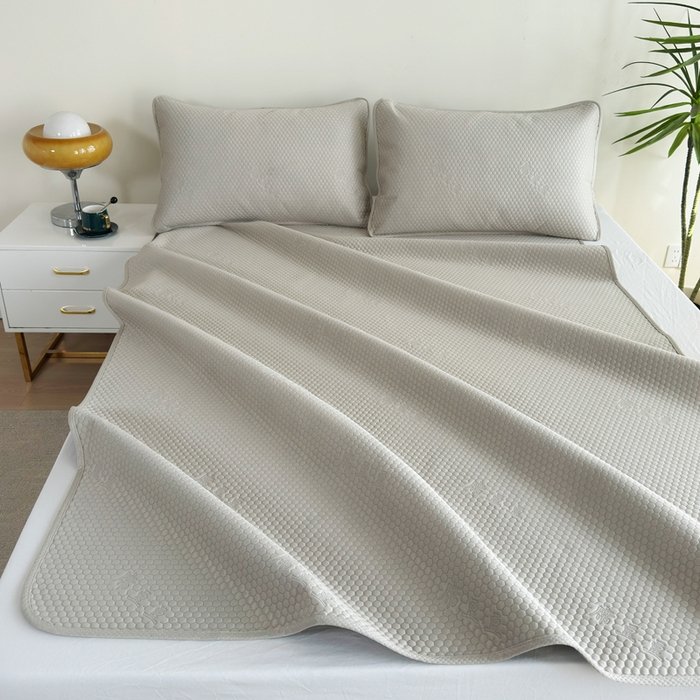 91家纺网 家纺一手货源 找家纺 梵克保罗 2025春夏新款5D席豆豆圆角床席款凉席席子 轻奢-金