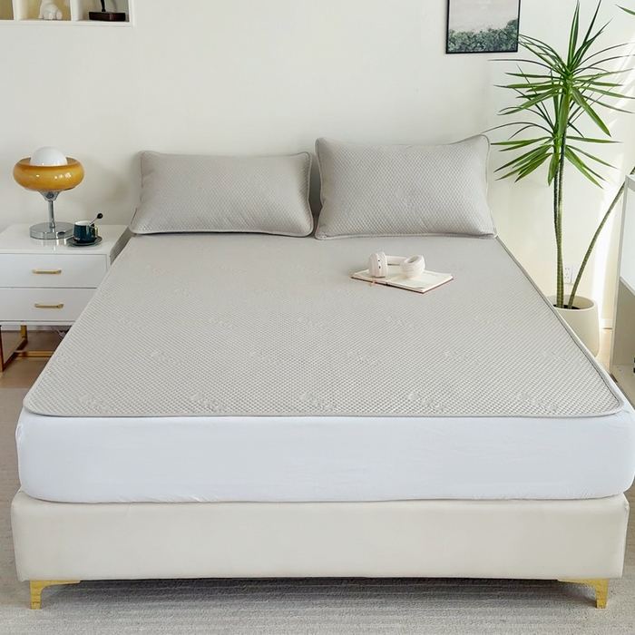 91家纺网 家纺一手货源 找家纺 梵克保罗 2025春夏新款5D席豆豆圆角床席款凉席席子 轻奢-金