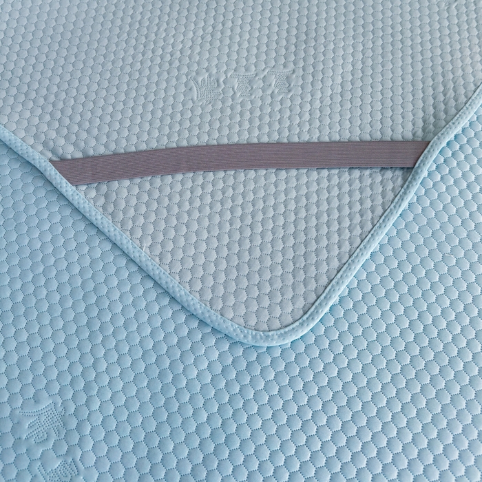 91家纺网 家纺一手货源 找家纺 梵克保罗 2025春夏新款5D席豆豆圆角床席款凉席席子 轻奢-蓝