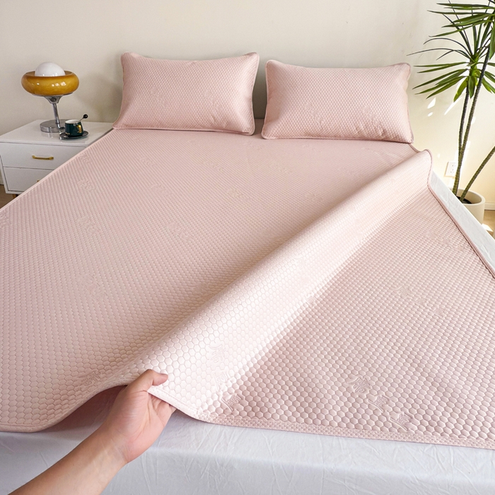 梵克保罗 2025春夏新款5D席豆豆圆角床席款凉席席子 轻奢-粉