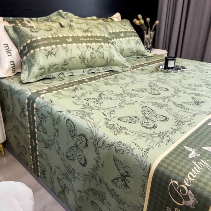 91家纺网 家纺一手货源 找家纺 （总）梵克保罗 2025新款冰丝凉席床单款凉席三件套