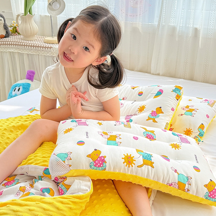 91家纺网 家纺一手货源 找家纺 十九色 2025新款亲肤舒适活套可拆全棉豆豆绒儿童睡袋防踢被 度假狗