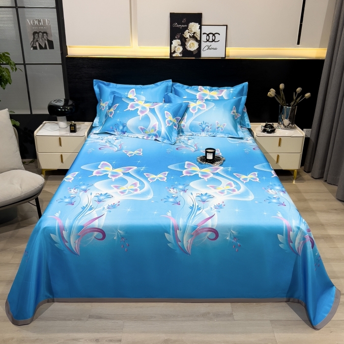 91家纺网 家纺一手货源 找家纺 （总）梵克保罗 2025新款冰丝凉席床单款凉席三件套