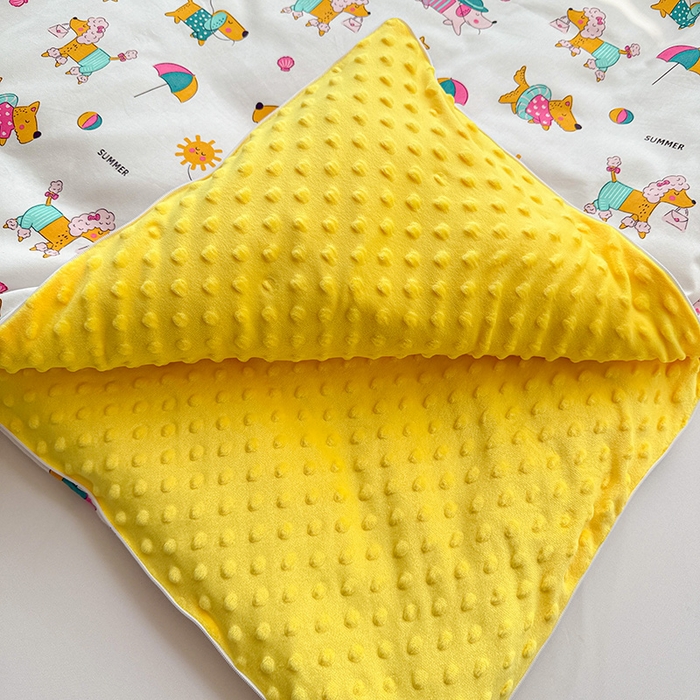 91家纺网 家纺一手货源 找家纺 十九色 2025新款亲肤舒适活套可拆全棉豆豆绒儿童睡袋防踢被 度假狗