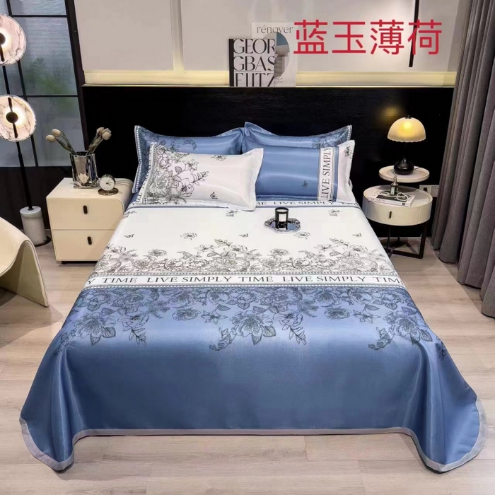 91家纺网 家纺一手货源 找家纺 （总）梵克保罗 2025新款冰丝凉席床单款凉席三件套