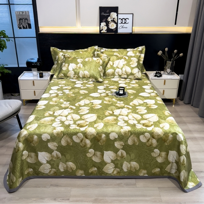 91家纺网 家纺一手货源 找家纺 （总）梵克保罗 2025新款冰丝凉席床单款凉席三件套