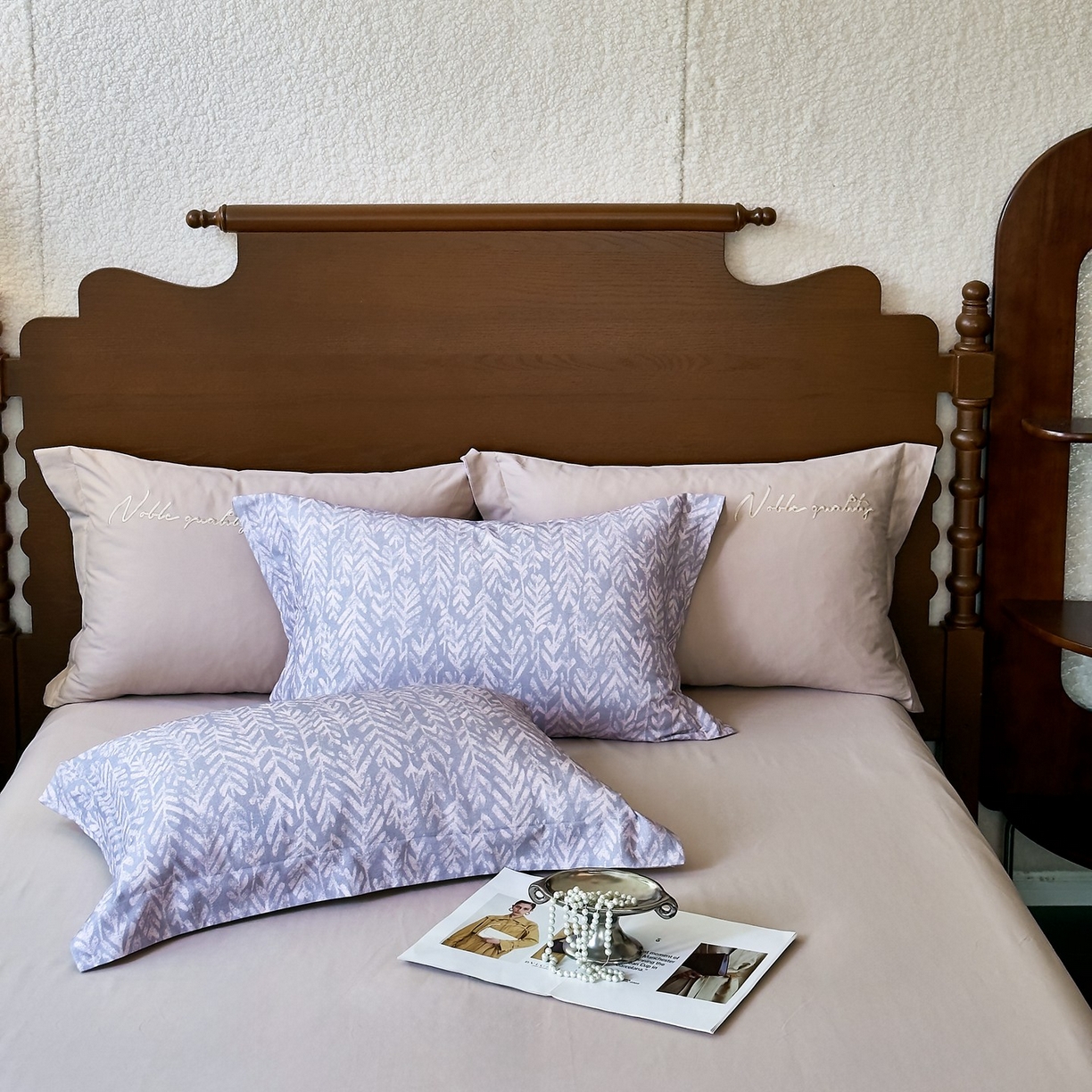 91家纺网 家纺一手货源 找家纺 （总）由丽家纺 2025新款亲肤全棉纯棉磨毛印加绣四件套