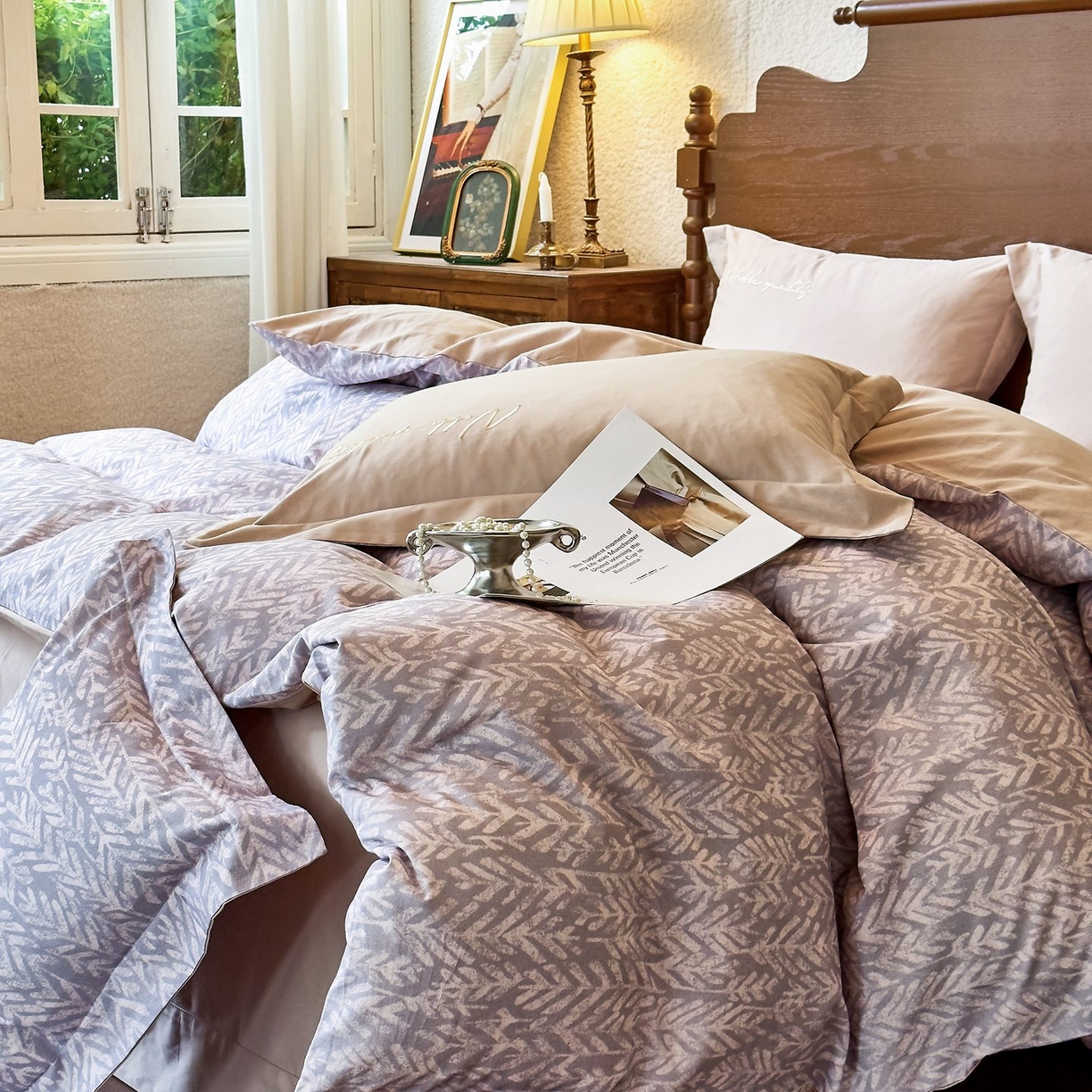 91家纺网 家纺一手货源 找家纺 （总）由丽家纺 2025新款亲肤全棉纯棉磨毛印加绣四件套