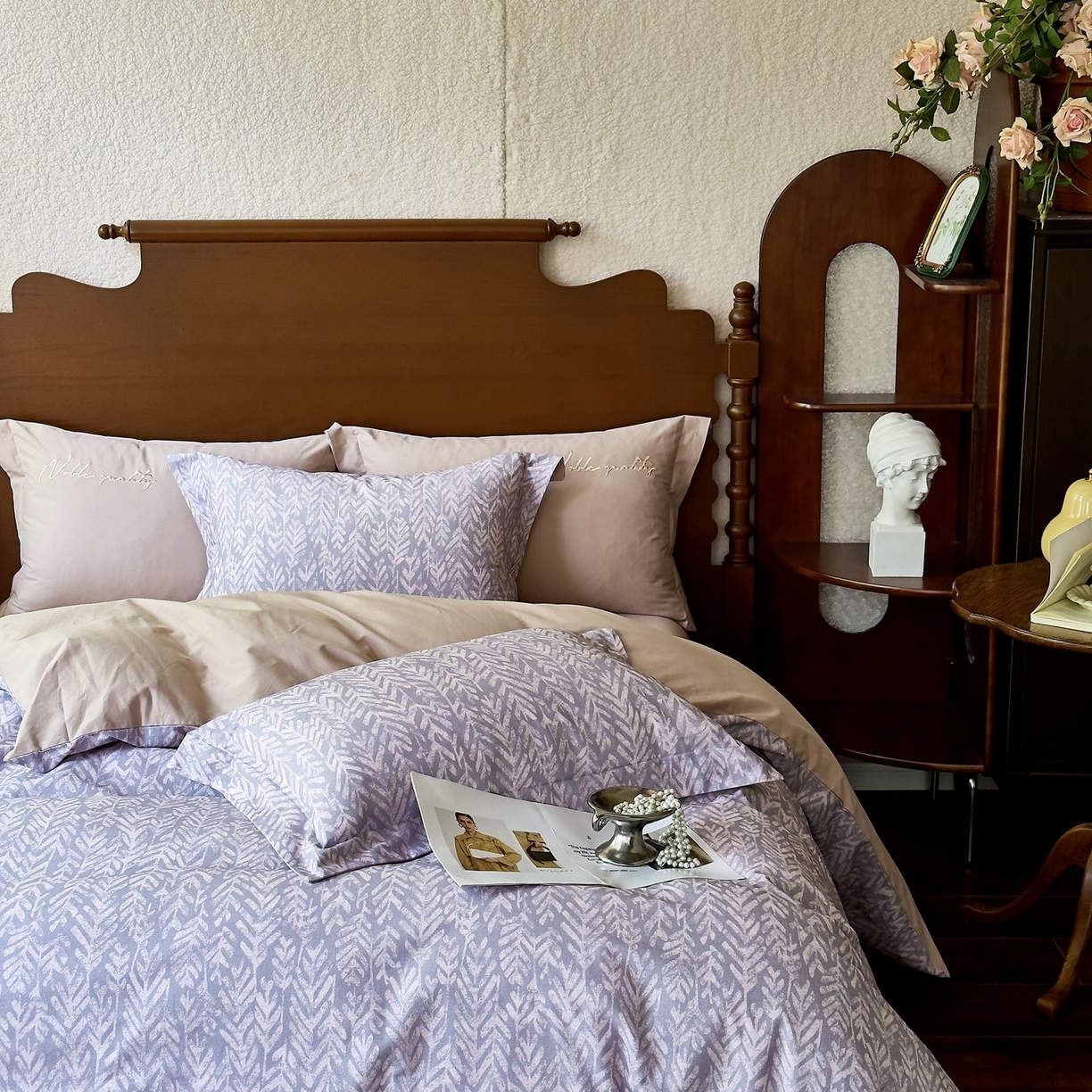 91家纺网 家纺一手货源 找家纺 （总）由丽家纺 2025新款亲肤全棉纯棉磨毛印加绣四件套