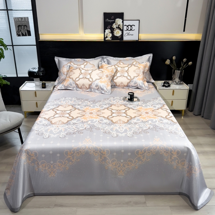 91家纺网 家纺一手货源 找家纺 （总）梵克保罗 2025新款冰丝凉席床单款凉席三件套