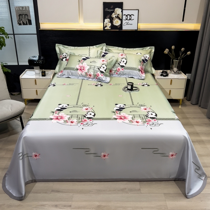 91家纺网 家纺一手货源 找家纺 （总）梵克保罗 2025新款冰丝凉席床单款凉席三件套