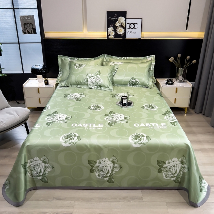 91家纺网 家纺一手货源 找家纺 （总）梵克保罗 2025新款冰丝凉席床单款凉席三件套