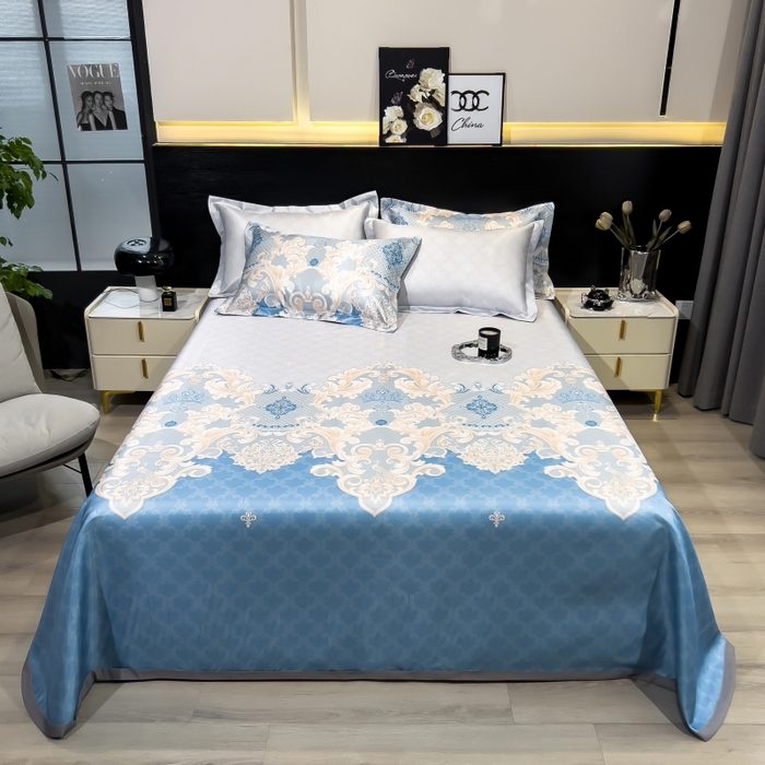 91家纺网 家纺一手货源 找家纺 （总）梵克保罗 2025新款冰丝凉席床单款凉席三件套