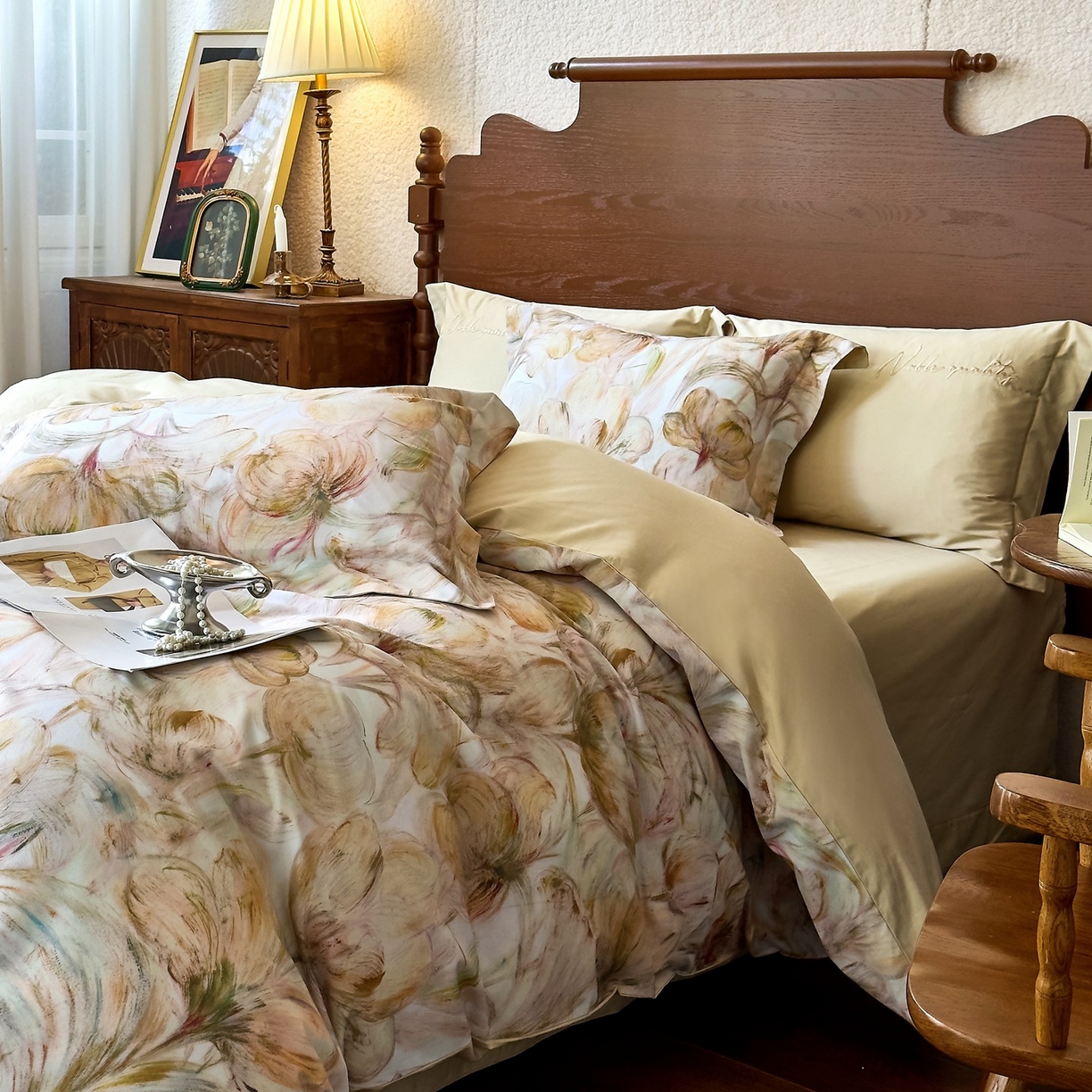 91家纺网 家纺一手货源 找家纺 （总）由丽家纺 2025新款亲肤全棉纯棉磨毛印加绣四件套