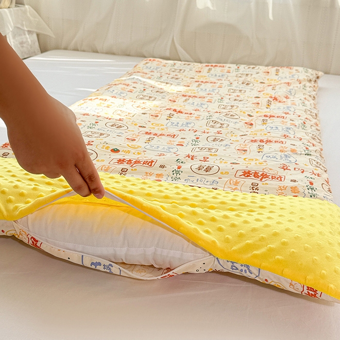 91家纺网 家纺一手货源 找家纺 十九色 2025新款亲肤舒适活套可拆全棉豆豆绒儿童睡袋防踢被 好运满满